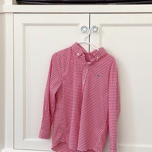Red and white checkered shirt